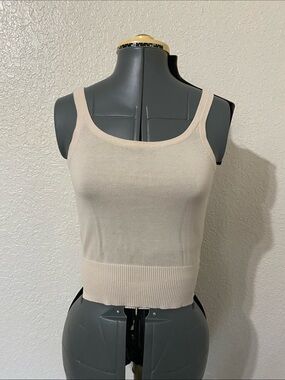 GAP Cream Ribbed Hem Tank Top
